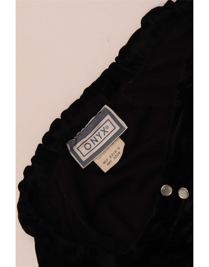 Fusta mini din velur pentru femei Onyx W28 Medium Black Acetat
