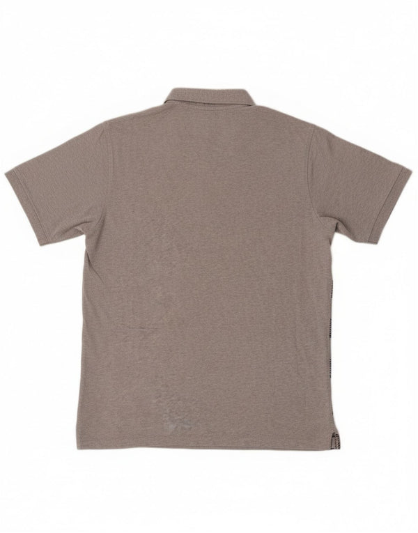 Tricou polo Reebok pentru bărbați, bumbac cu dungi gri medii