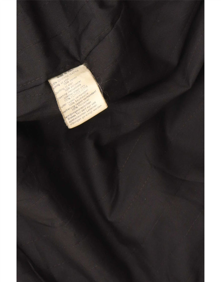 Jachetă de piele Gianni Versace pentru femei UK 18 XL, piele neagră