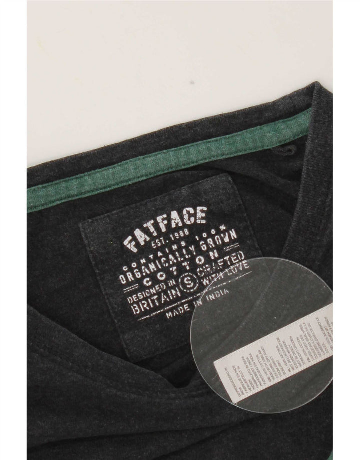 Top pentru bărbați Fat Face cu mânecă lungă, gri mic, bumbac color bloc
