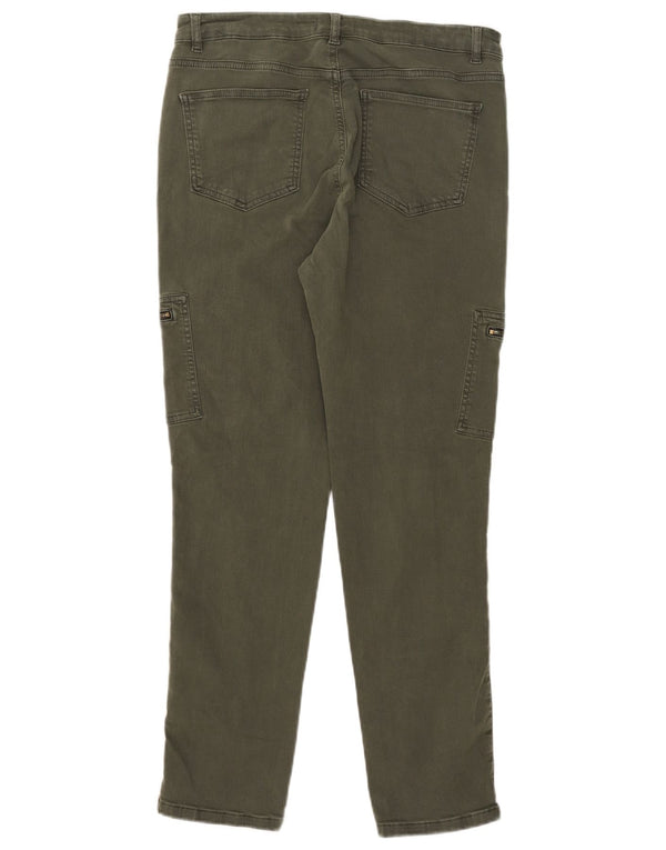 MINT VELVET Blugi subțiri cargo pentru femei UK 14 Large W32 L28 Kaki Bumbac