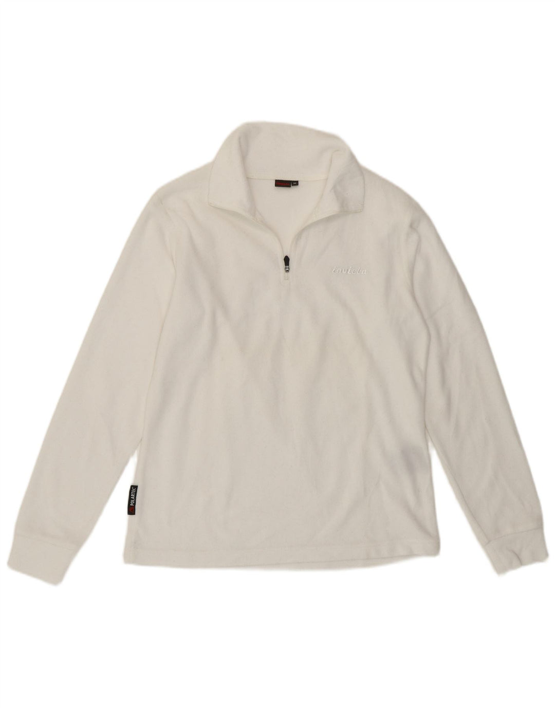 Pulover pentru femei Invicta, cu fermoar și gât, din lână UK 14 Poliester alb mediu