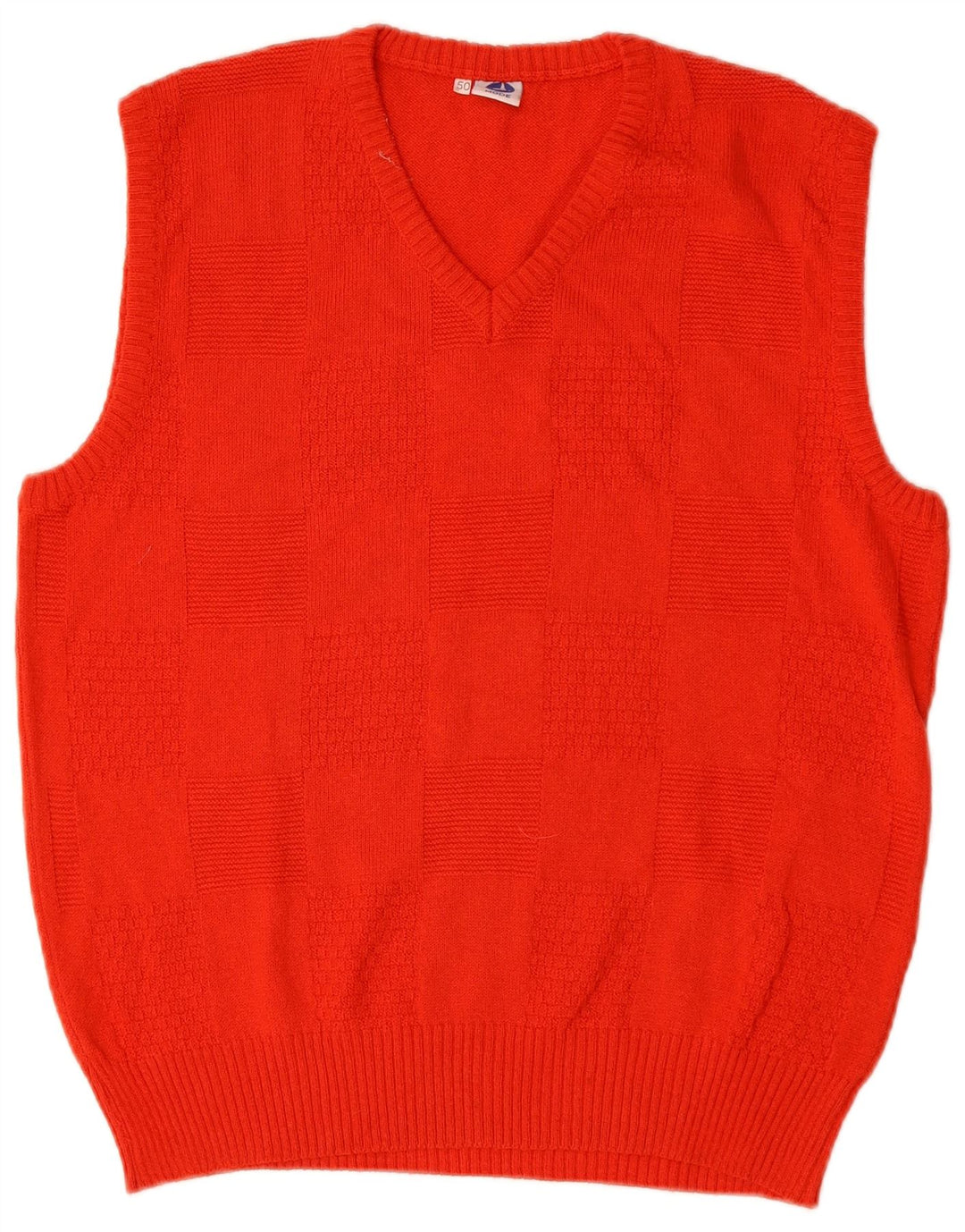 VINTAGE Mens Vest Tank Top IT 50 Bumbac Roșu Mediu