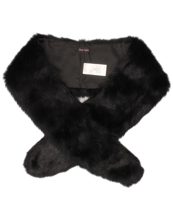 Eșarfă pentru femei Phase Eight cu furat de blană artificială, mărime, poliester negru iarnă