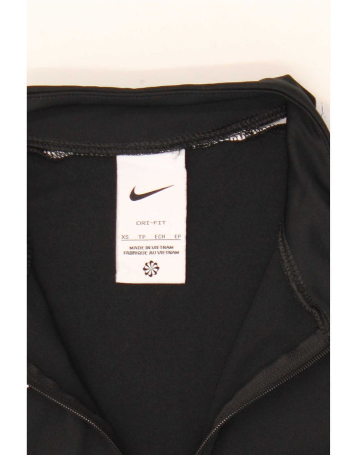 Top de trening pentru bărbați Dri Fit, cu fermoar și gât, pulover XS, negru, bloc de culoare
