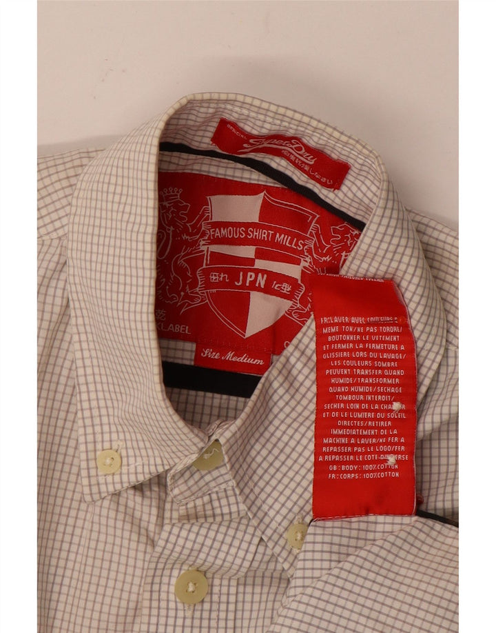 Cămașă cu mânecă scurtă pentru bărbați Superdry, din bumbac cu mâneci scurte, alb cadru mediu