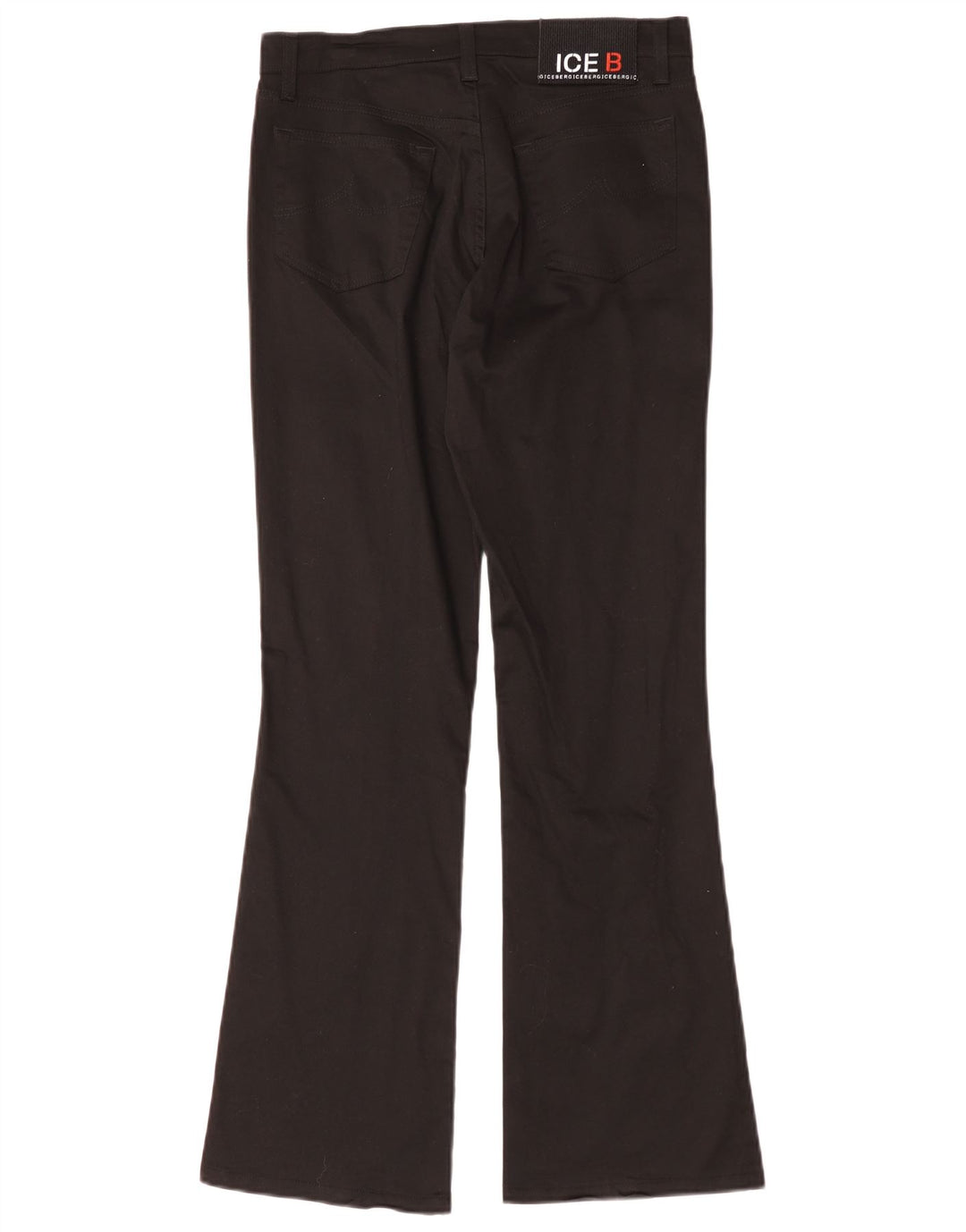 Pantaloni casual pentru femei Iceberg Bootcut W28 L30 bumbac negru