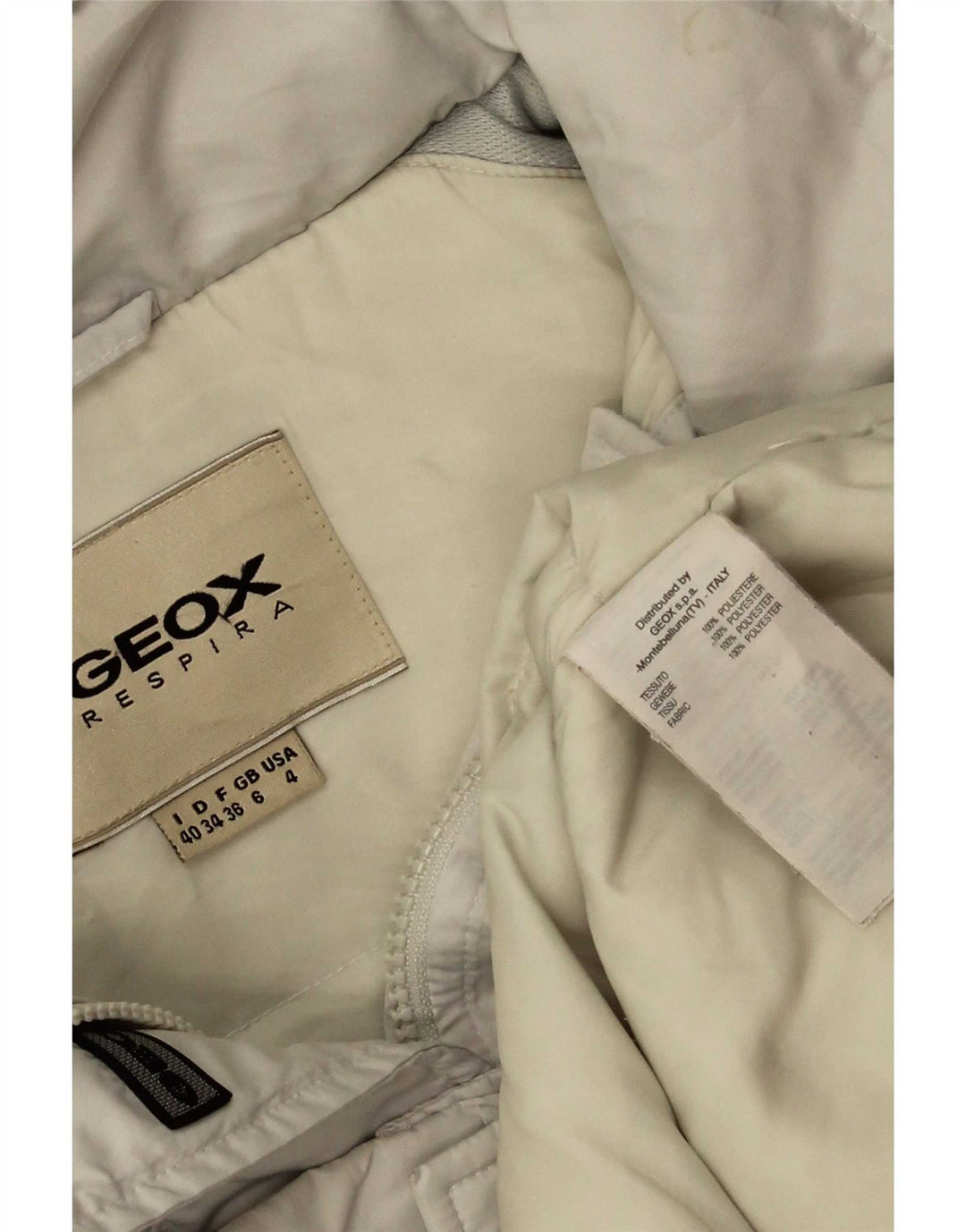 Geacă supradimensionată cu glugă Geox pentru femei UK 6 XS Poliester alb