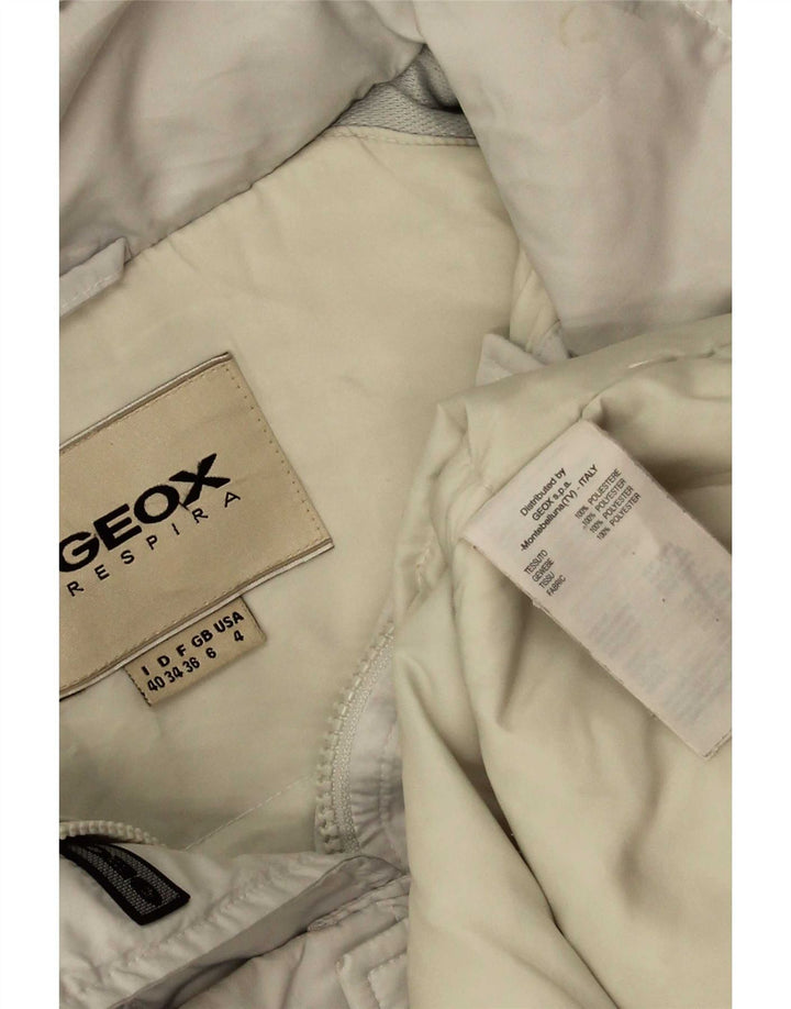Geacă supradimensionată cu glugă Geox pentru femei UK 6 XS Poliester alb