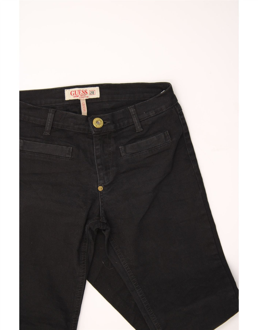 GUESS Womens Slim Jeans W28 L28 Black Cotton Vintage Guess and Second-Hand Guess from Messina Hembry 