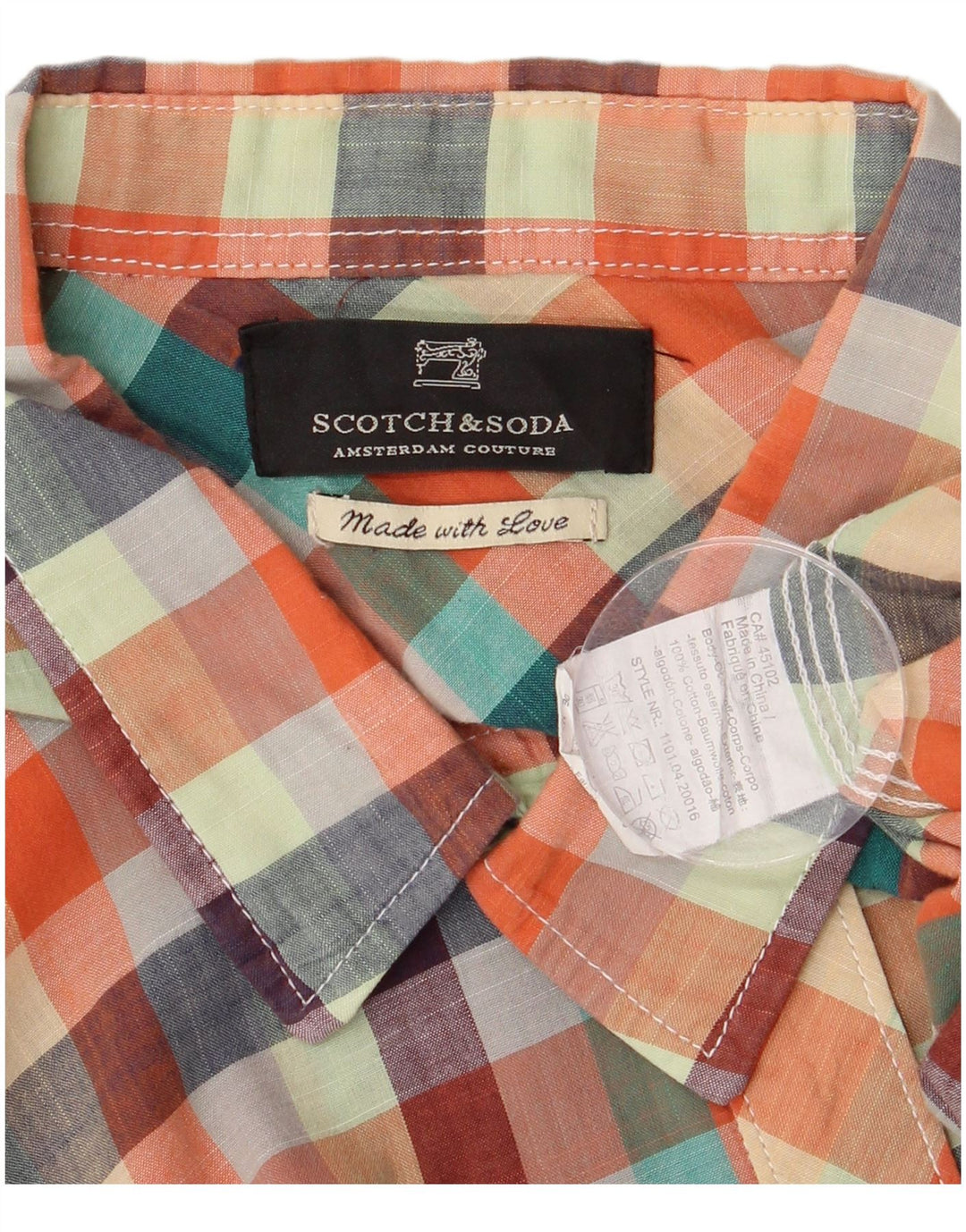 Cămașă pentru bărbați Scotch & Soda 2XL, bumbac cu carouri multicolore