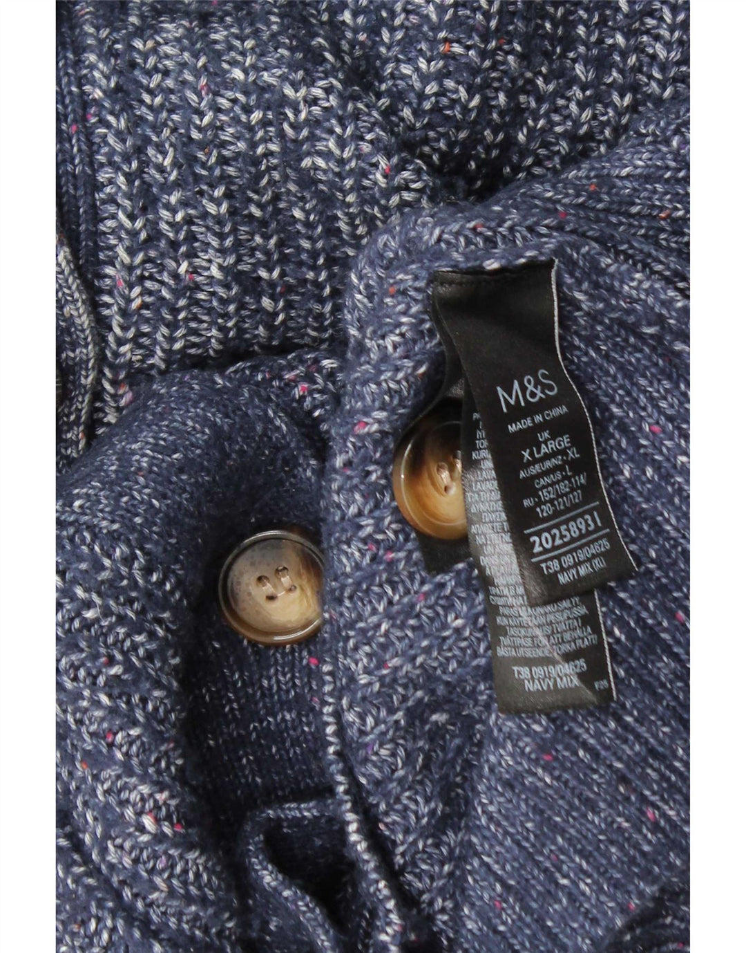Pulover cardigan supradimensionat pentru femei Marks & Spencer UK 18 XL Blue Flecked