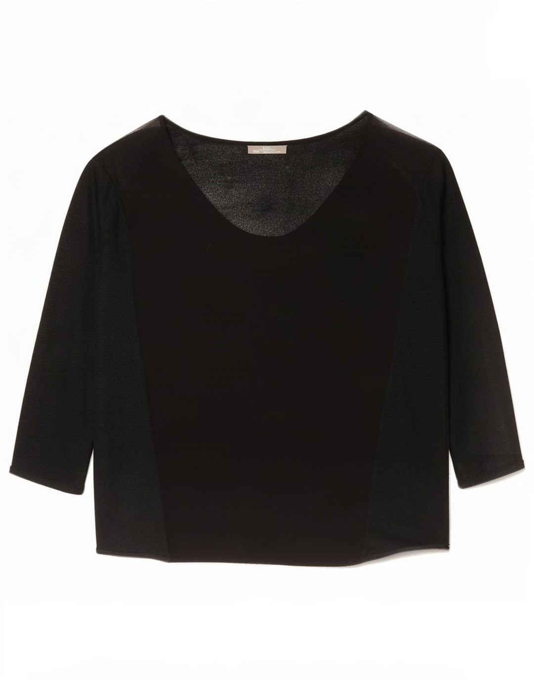 Top supradimensionat pentru femei Zara cu mâneci 3/4 UK 14 Medium Negru
