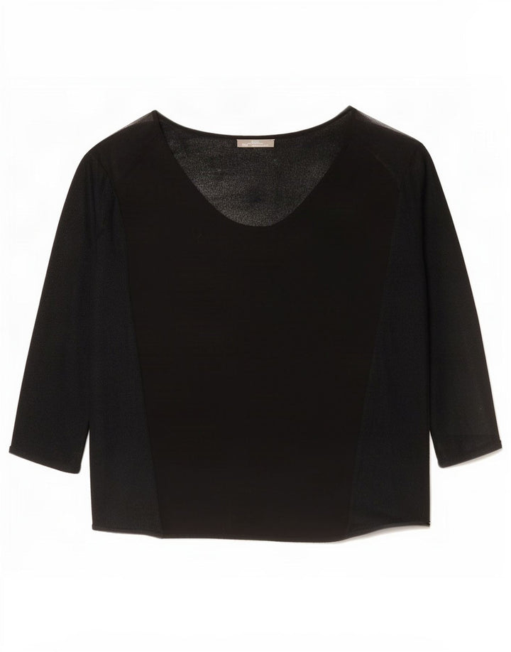 Top supradimensionat pentru femei Zara cu mâneci 3/4 UK 14 Medium Negru