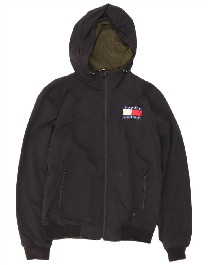 Jachetă bomber cu glugă pentru bărbați Tommy Hilfiger UK 38 Poliamidă neagră medie