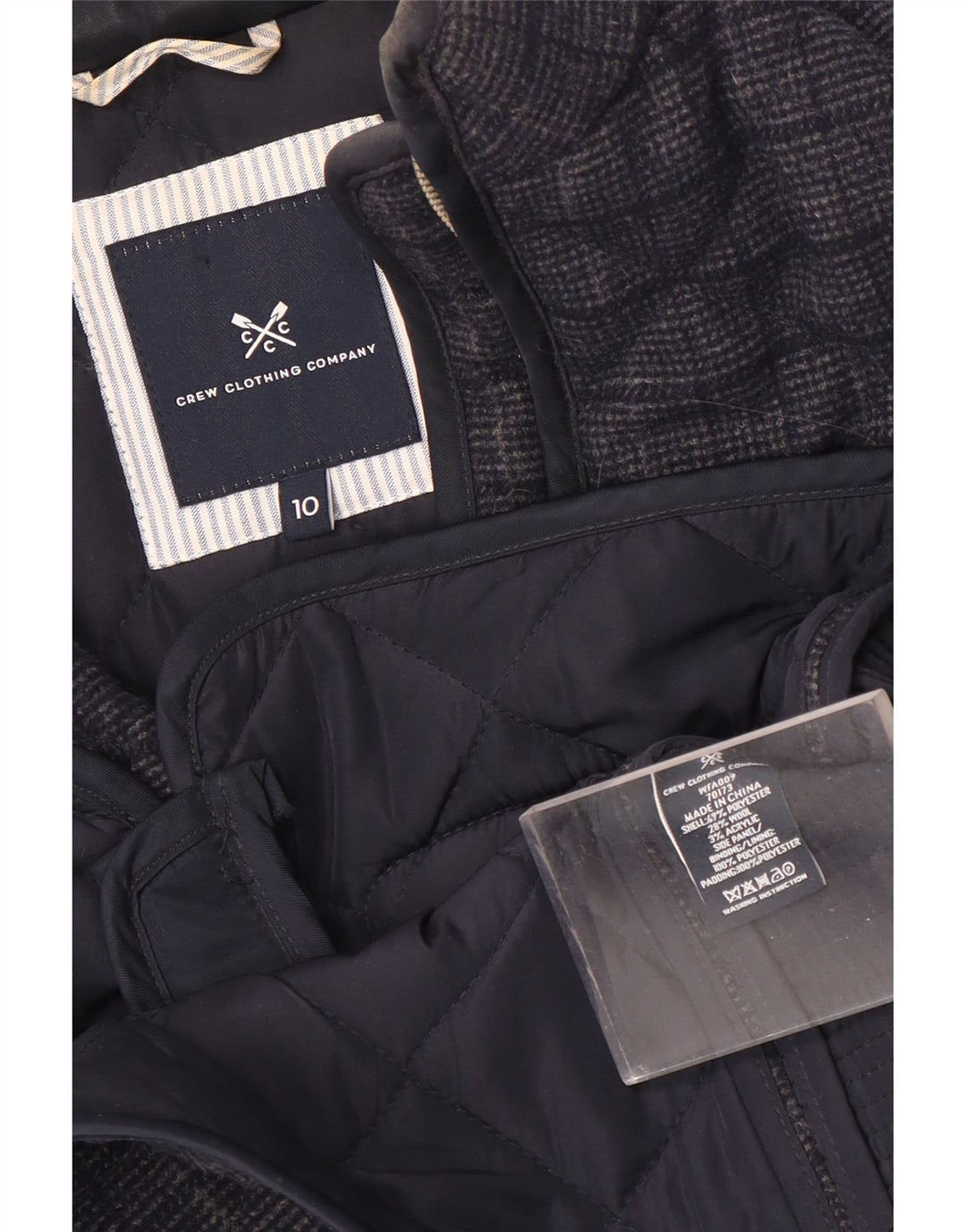 Crew Clothing Gilet matlasat pentru femei UK 10 Small Bleumarin Check Poliester