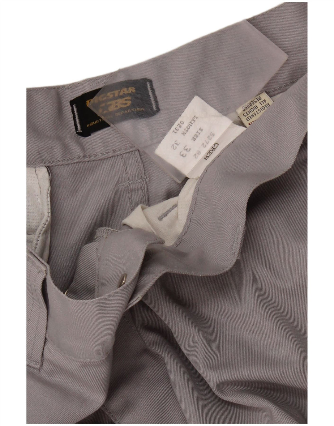 BIG STAR Pantaloni drepti cargo pentru bărbați W33 L32 bumbac gri