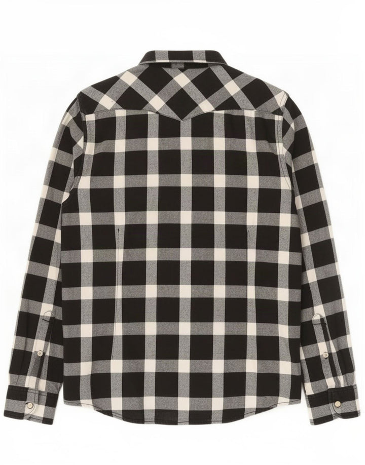 Cămașă Lee pentru bărbați, slim fit, din flanel, bumbac cu carouri negru mediu