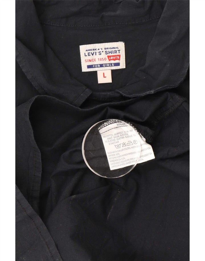 Cămașă Levi's pentru femei cu mâneci 3/4 UK 14, mare, negru, bumbac