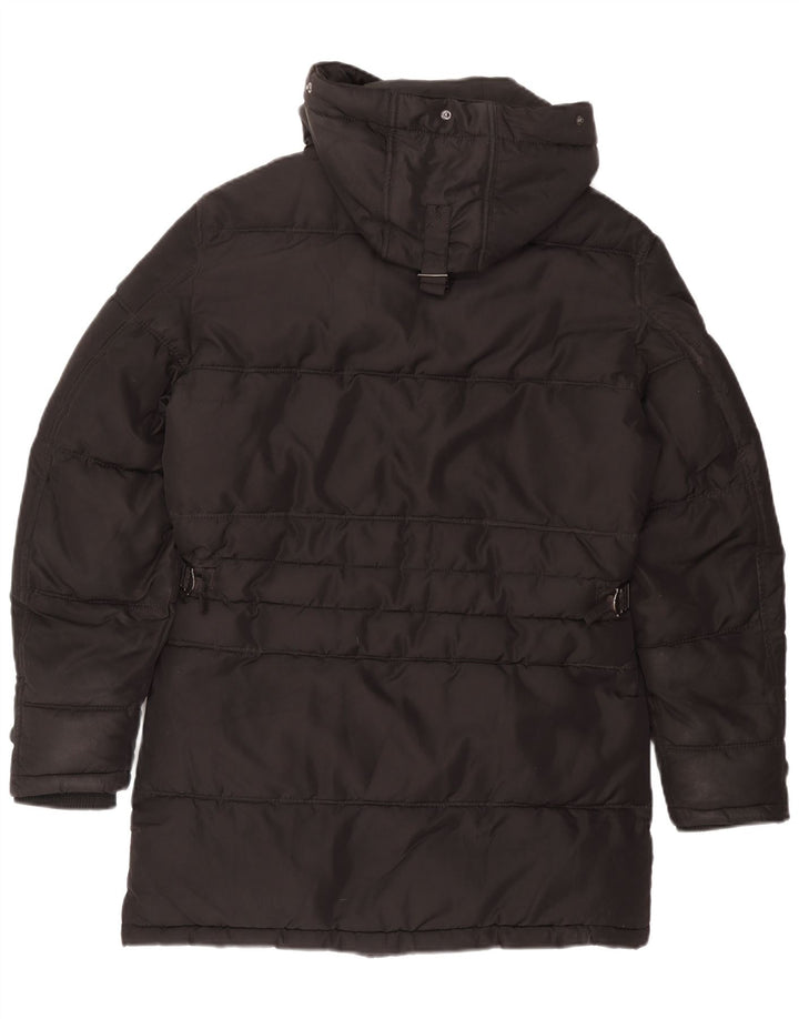 Palton căptușit cu glugă pentru bărbați Zara UK 36 Poliester negru mic