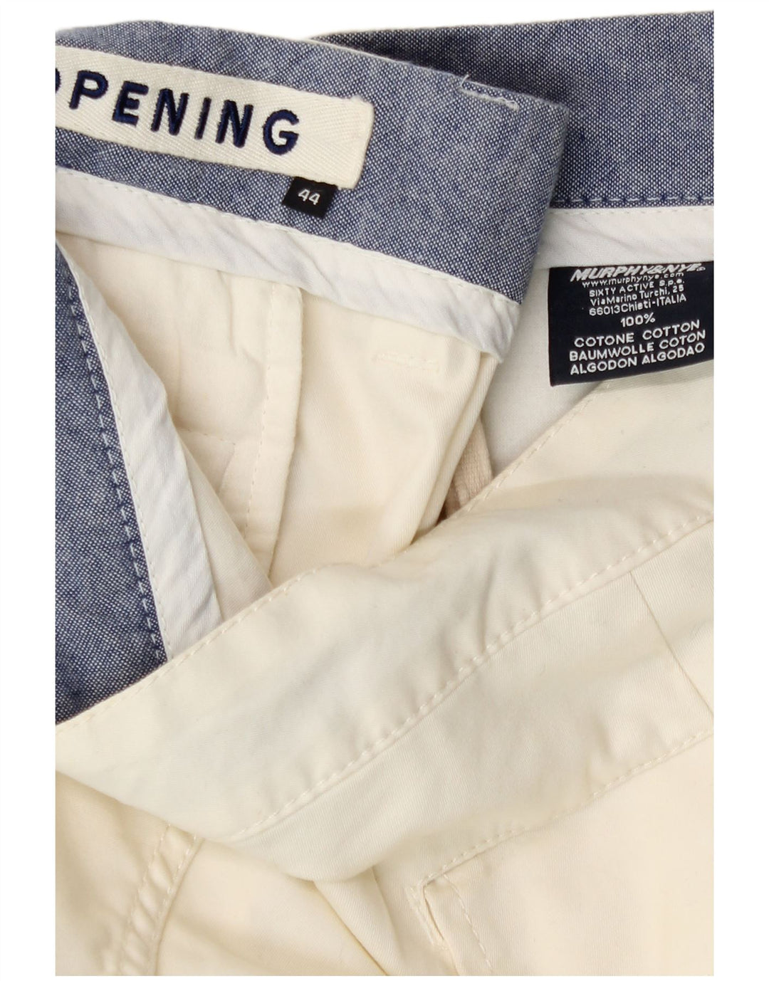 Murphy & Nye Pantaloni scurți chino pentru bărbați W44 2XL Bumbac alb