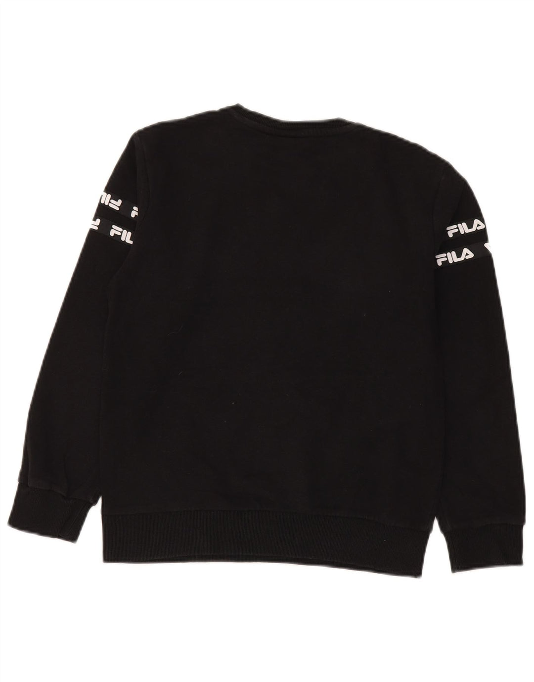Pulover Fila Băieți Grafic Pulover 11-12 Ani Bumbac Negru