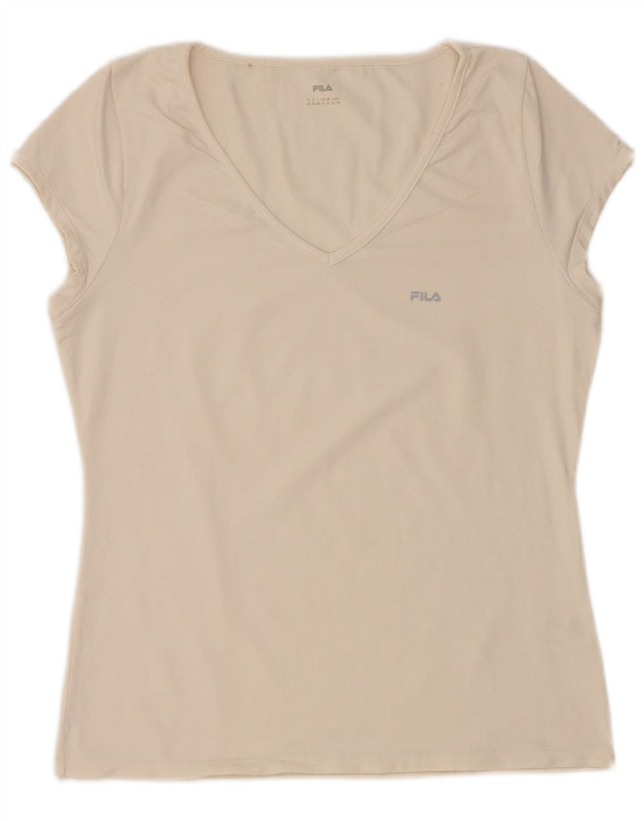 Tricou pentru femei FILA Top UK 16 Large din nailon alb
