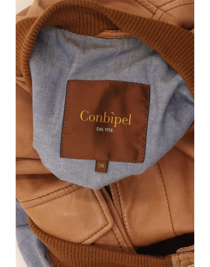 Bomber din piele pentru bărbați Conbipel IT 56 2XL maro