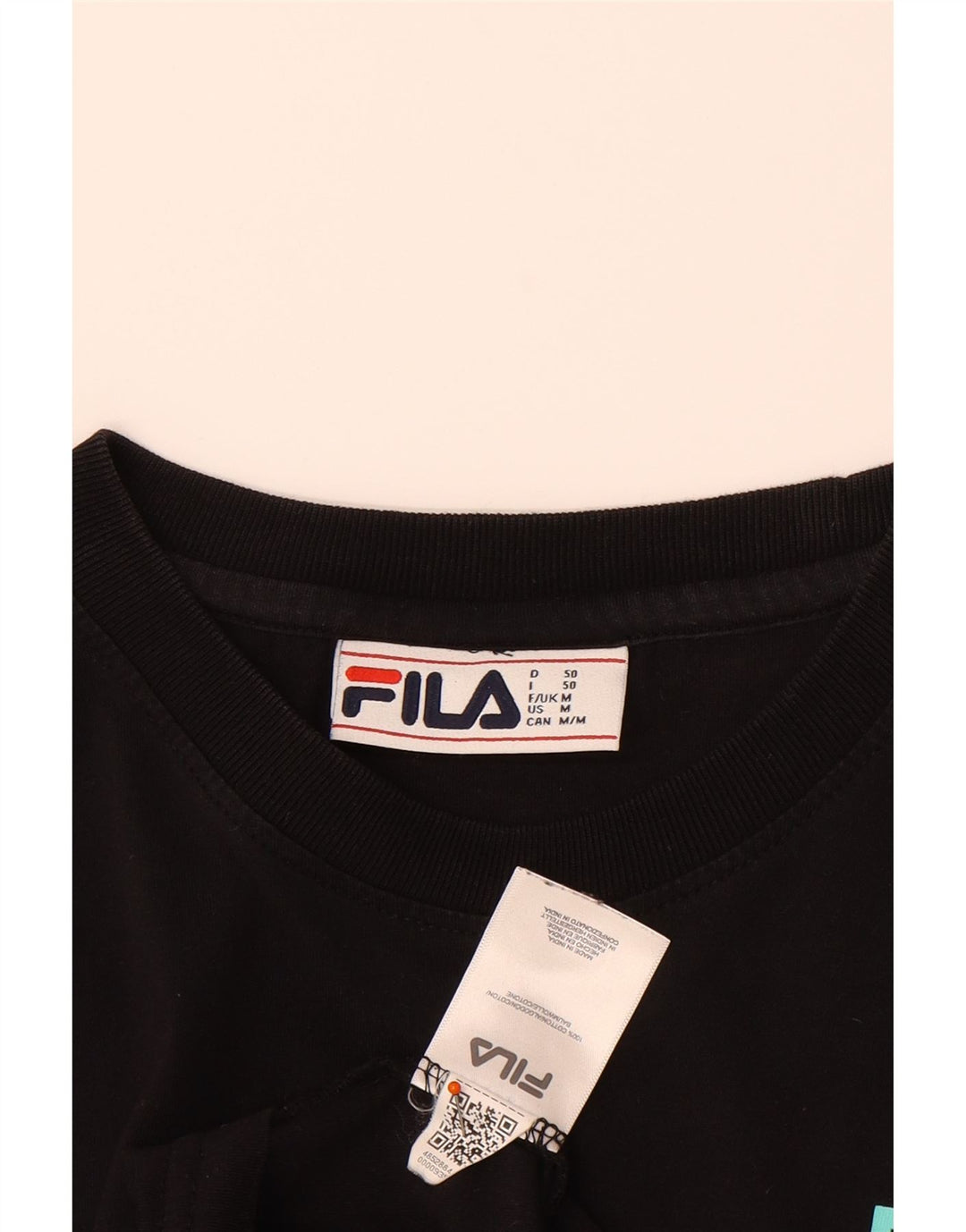 FILA Mens Graphic T-Shirt Top Medium Black Cotton Vintage Fila and Second-Hand Fila from Messina Hembry 