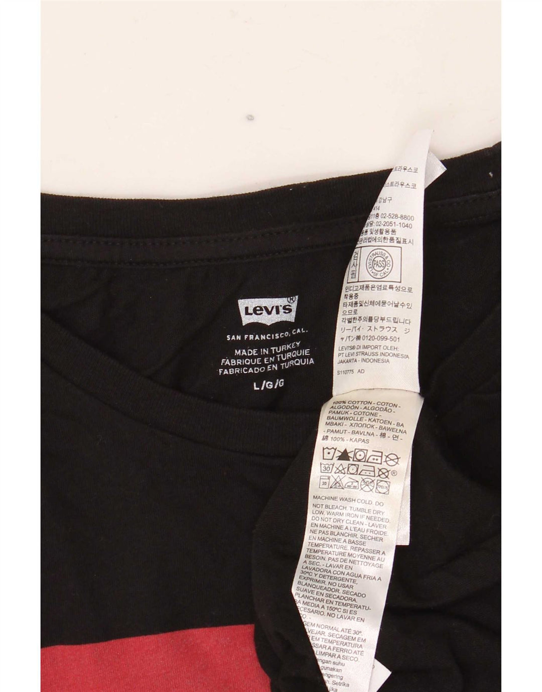Bluză cu mânecă lungă Levi's pentru bărbați, bumbac negru