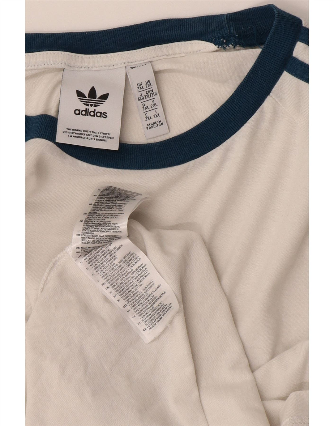 Tricou pentru bărbați Adidas Top 2XL Bumbac alb