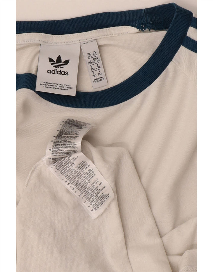 Tricou pentru bărbați Adidas Top 2XL Bumbac alb