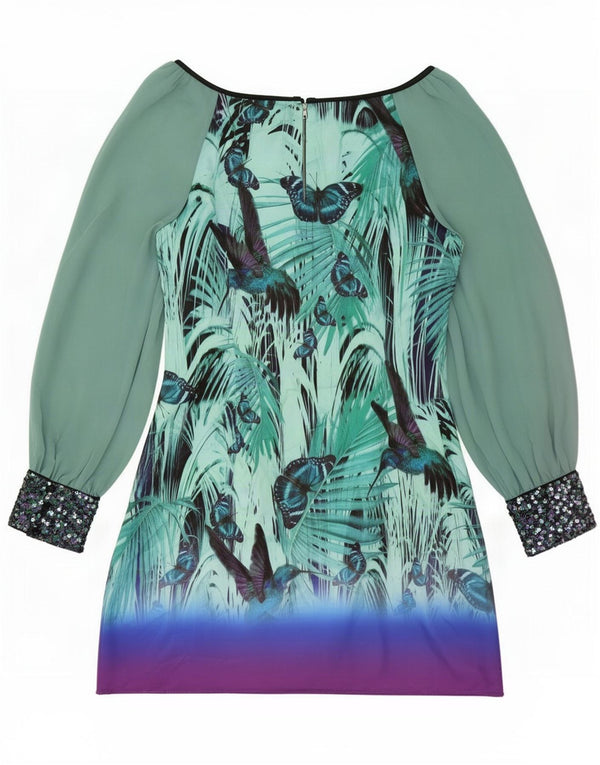 Monsoon Rochie mini pentru femei UK 14 Large Green Polyester Festival