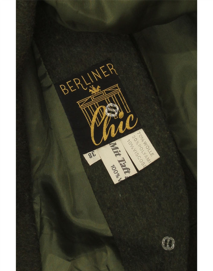 Palton Poncho Vintage pentru Damă EU 38 Medium Kaki Lână