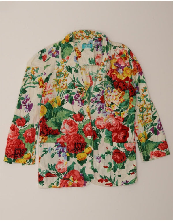 Jachetă vintage pentru femei cu mâneci 3/4 IT 34 2XS, multicoloră, florală