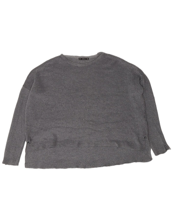 Pulover supradimensionat pentru femei Zara, cu gâtul turn, UK 10, gri mic