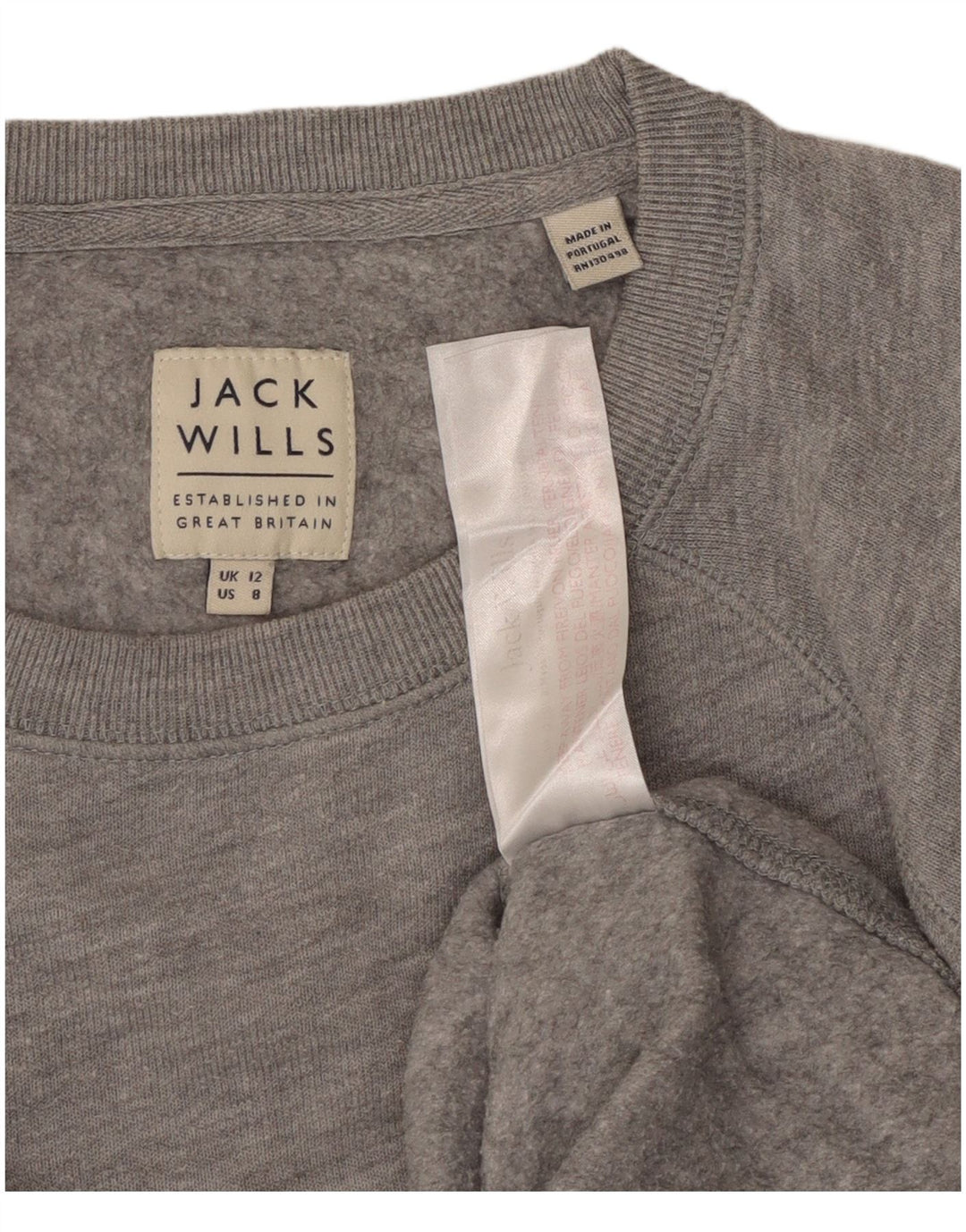 Pulover pentru femei Jack Wills, UK 12, bumbac gri mediu