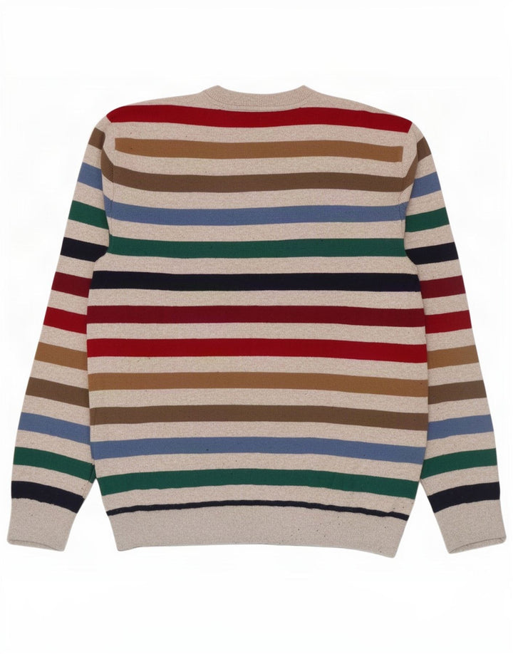 Pulover pentru bărbați Gap cu gât crew pulover mic din bumbac cu dungi multicolore