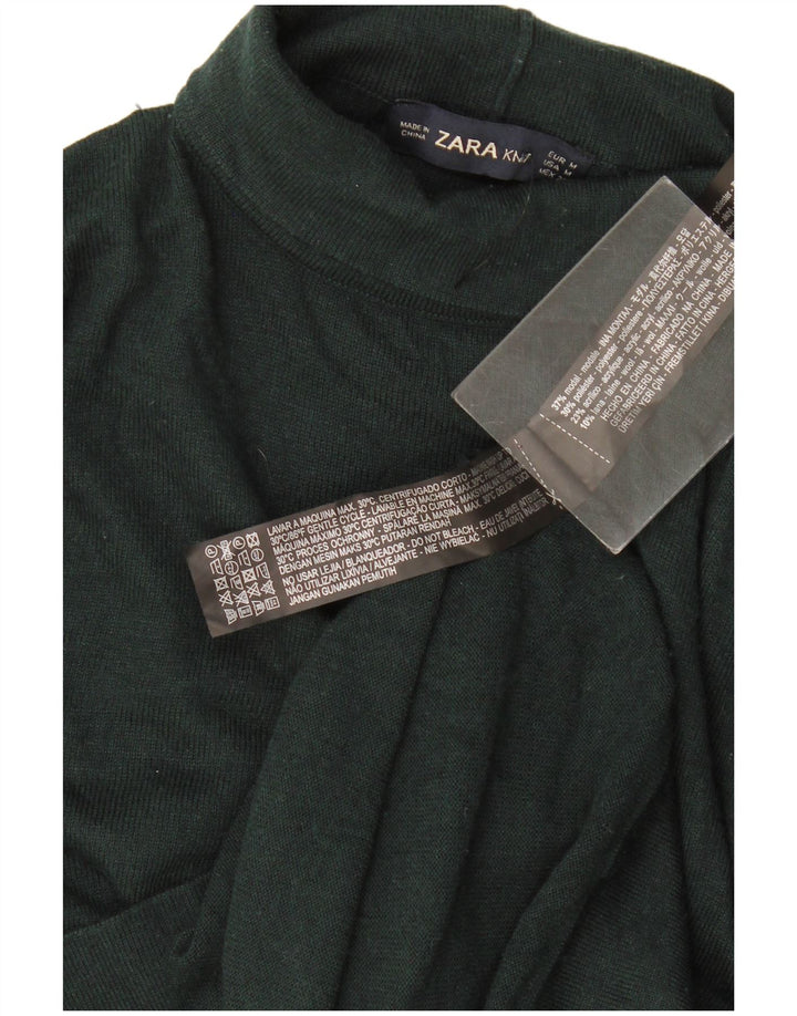 Pulover cu gât rulat Zara pentru femei UK 14 Medium Green Modal