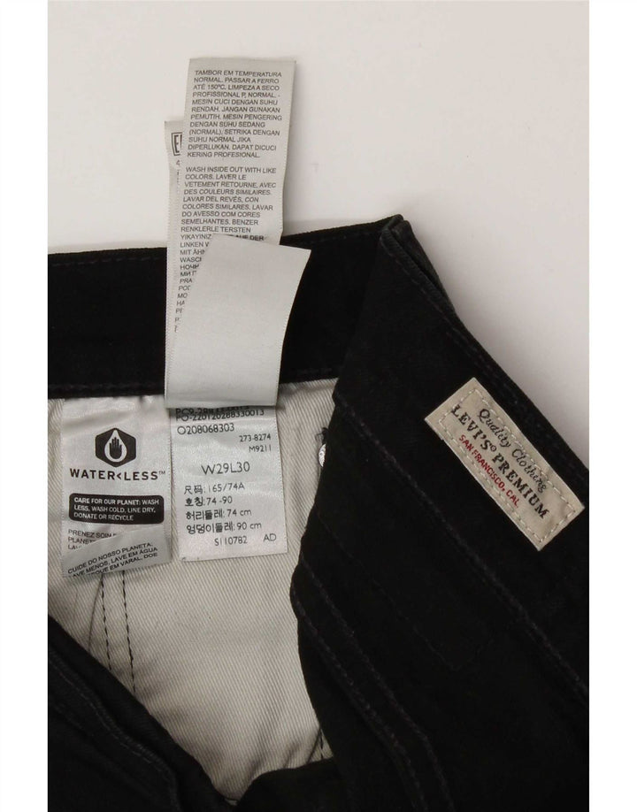Blugi skinny pentru bărbați Levi's W29 L30 bumbac negru