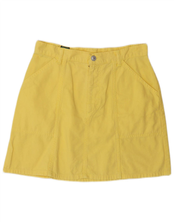 Fusta mini Benetton pentru femei IT 44 Medium W28 Bumbac galben