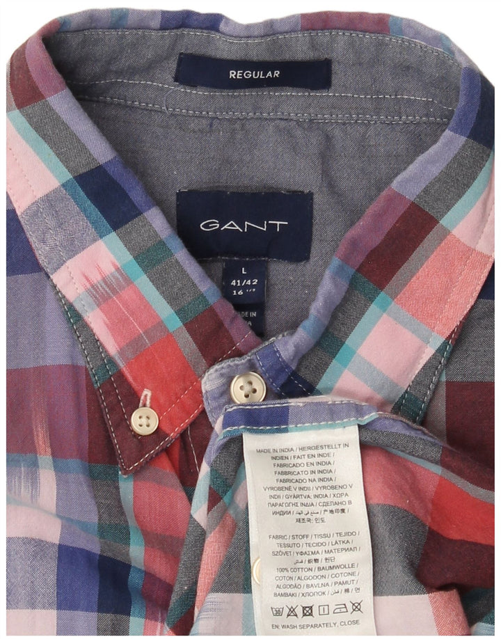 Cămașă cu mânecă scurtă pentru bărbați Gant Mărimea 16 1/2 41/42 Mare, multicoloră