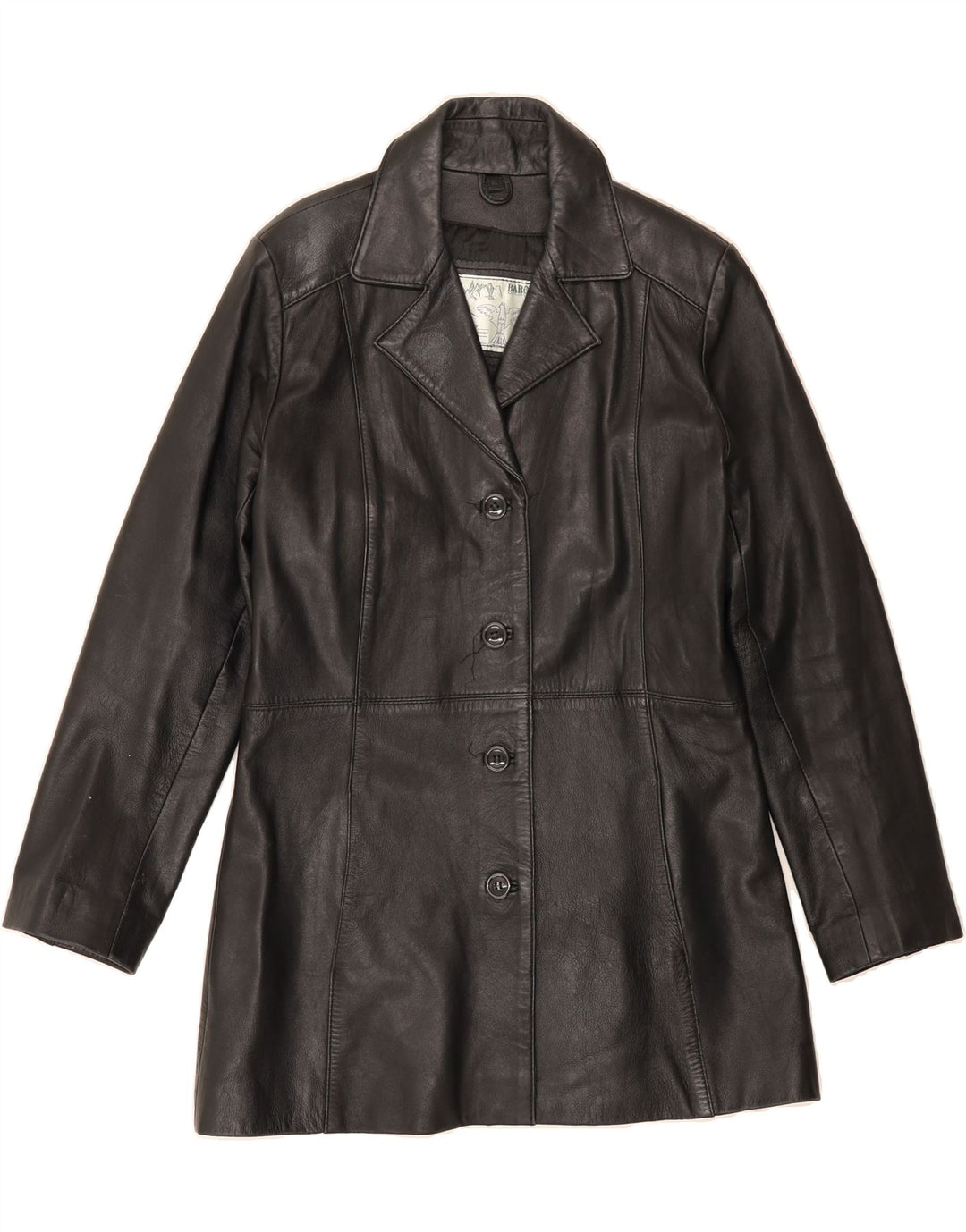 VINTAGE Womens Leather Coat UK 18 XL Black Leather Vintage Vintage and Second-Hand Vintage from Messina Hembry 