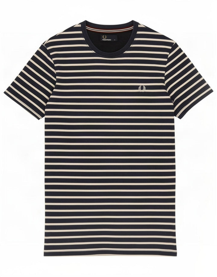 Tricou Fred Perry pentru bărbați Top mediu din bumbac cu dungi albastru bleumarin