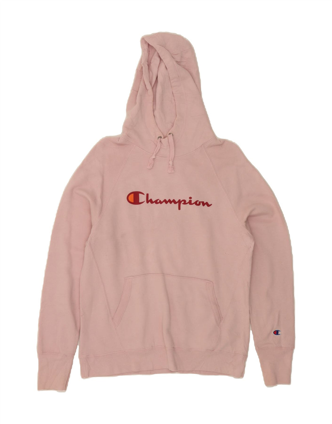 CHAMPION Womens Graphic Hoodie Jumper UK 14 Medium Pink Polyester Vintage Champion and Second-Hand Champion from Messina Hembry 