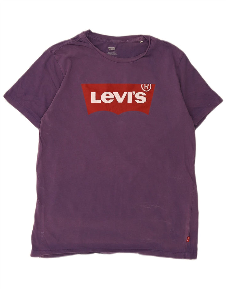 Tricou grafic Levi's pentru bărbați Top din bumbac violet mediu