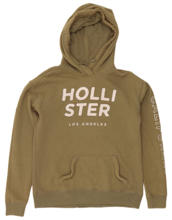 Pulover pentru femei Hollister Graphic Oversized Hoodie UK 6 XS Kaki Bumbac