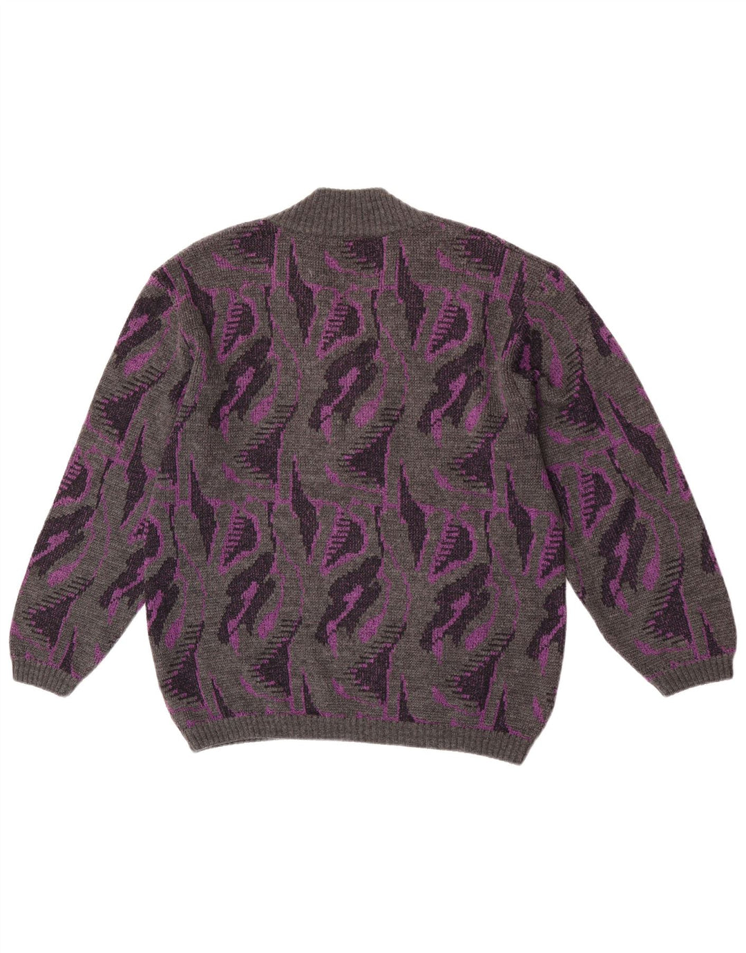 Pulover cu decolteu în V Rasica, pentru femei, cu model abstract, UK 16, mare, gri