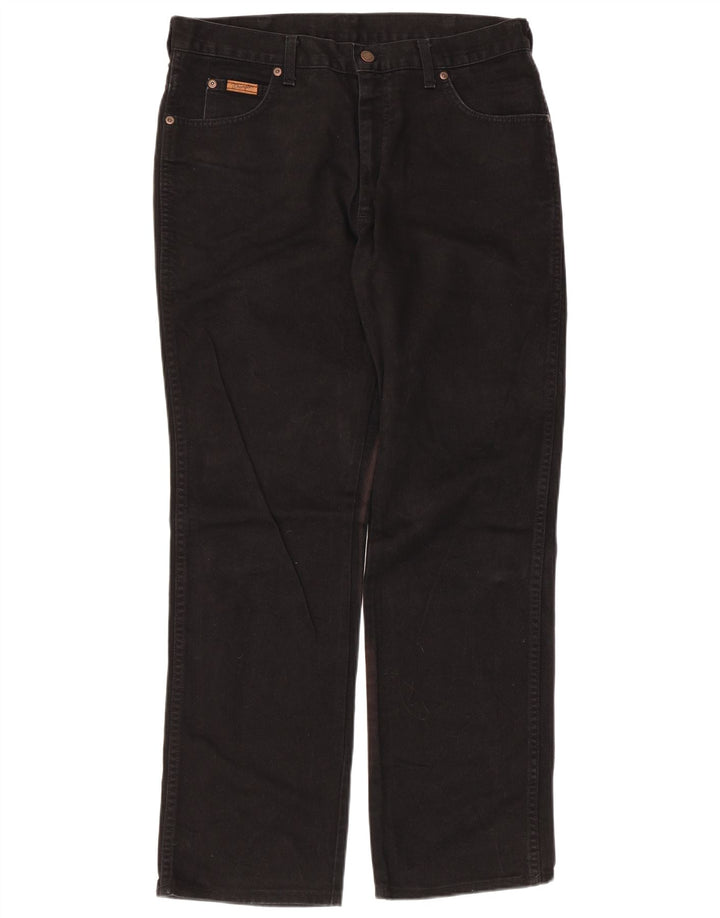 Blugi drepte pentru bărbați Wrangler Texas W34 L31 bumbac negru