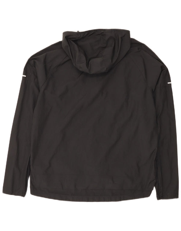 Jachetă de top cu glugă pentru alergare Nike pentru femei UK 14 Medium Negru